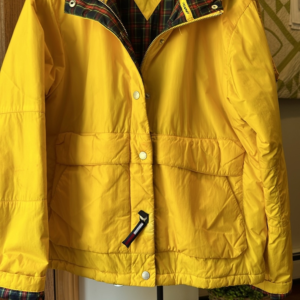Tommy Hilfiger Yellow Zipper and Snap Jacket with Hood - Picture 5 of 12